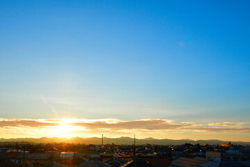 長岡の夕日（新潟県）