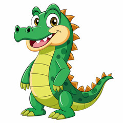 crocodile cartoon vector illustration animal on white background