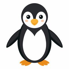 penguin summer illustration on white background