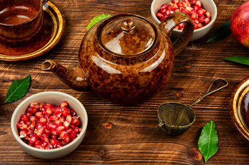 Tea With Pomegranate Seeds.