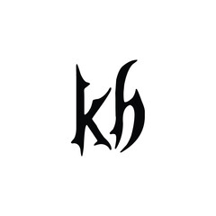 KH monogram logo design letter text name symbol monochrome logotype alphabet character simple logo