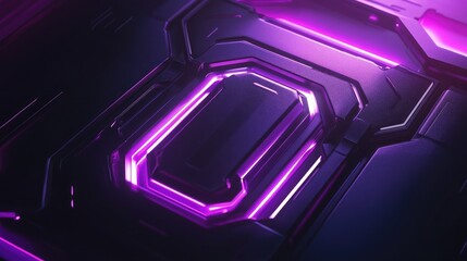 Dark cybersecurity background with holographic elements and neon lights.