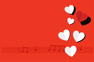 romantic music. place for text. romantic background. vector