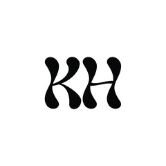 KH monogram logo design letter text name symbol monochrome logotype alphabet character simple logo