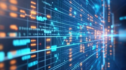 Naklejka premium Layers of futuristic data streams forming a secure and encrypted network design.