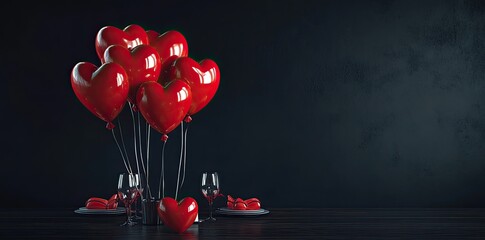 "Romantic Heart-Shaped Hot Air Balloon for a Beautiful Valentine's Day Wallpaper"