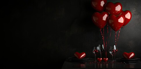 "Romantic Heart-Shaped Hot Air Balloon for a Beautiful Valentine's Day Wallpaper"
