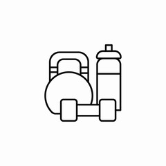 Obraz premium Sport equipment fitness gym icon vector sign