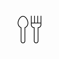 Spoon fork cutlery kitchen icon vector sign