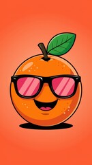 Cartoon orange wearing sunglasses and a smile