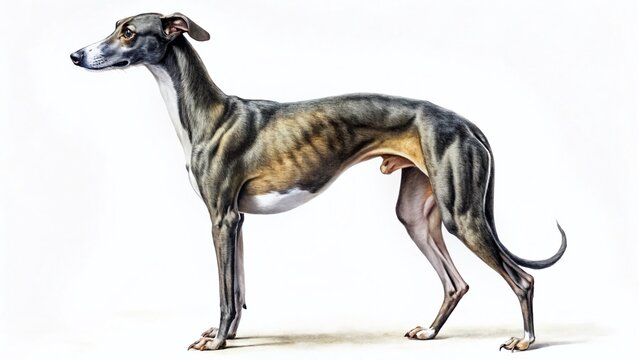 recommend clip art: Elegant Whippet Side Profile Ink Drawing, Canine Art, Pet Portrait, Dog Illustration