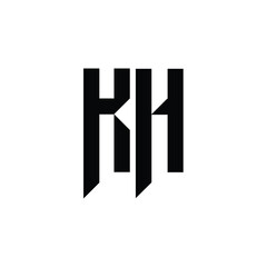 Obraz premium KH monogram logo design letter text name symbol monochrome logotype alphabet character simple logo