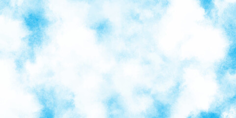 Soft and cloudy blue sky Watercolor background texture, cloudy and soft sky blue blurred and grainy Blue powder explosion, The sky blue texture clouds, blue watercolor paper texture background.