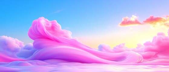 Elegant business template for futuristic cloud waves and spirals featuring floating geometric designs