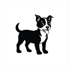 Dog  vector image silhouette art style with white background art 