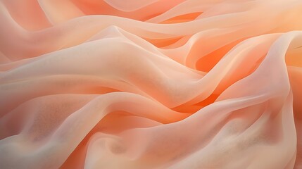 Fototapeta premium Soft, flowing fabric in warm peach tones, creating a serene and elegant atmosphere