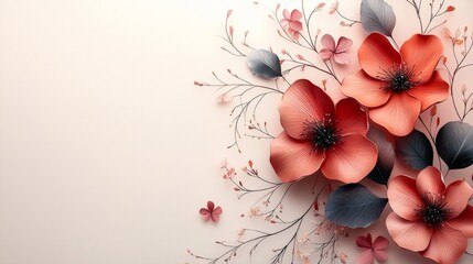 Modern mothers day celebration template with minimalist floral design for greeting cards and decor