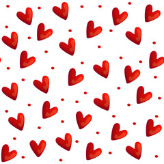 A seamless pattern featuring bright red hearts, perfect for Valentine's Day, romantic designs, celebrations, and festive decorations. Ideal for wrapping paper, cards, and digital backgrounds.