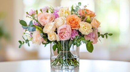 Elegant Floral Arrangement in Glass Vase
