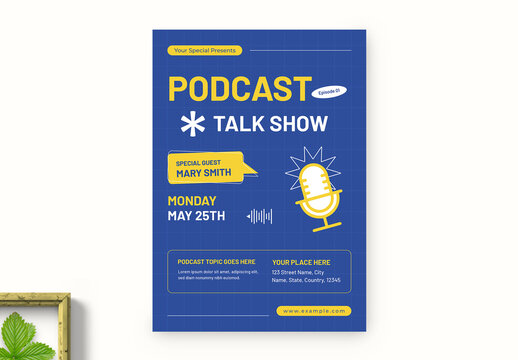 Modern Podcast Talk Show Flyer Layout