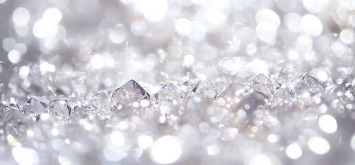 A close-up view of sparkling crystals creating a shimmering, ethereal effect.