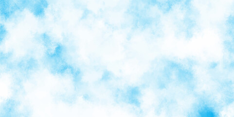Cloudy and grunge brush painted blue sky Water color background, painted mottled blue paper texture vintage marble effect blue background, Grunge aquarelle painted blue sky texture.