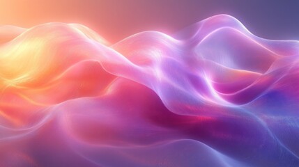 Obraz premium Abstract waves of vibrant colors flowing seamlessly, creating a dreamy atmosphere with soft gradients