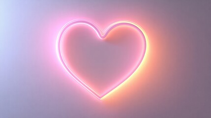 Simple Valentine's Day frame with a light pink outline and soft heart-shaped glow, isolated on white