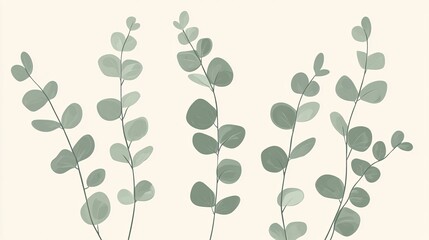 Obraz premium Minimalistic Vector Background with Eucalyptus Theme