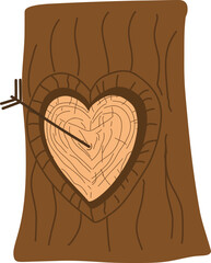 Heart carved into tree trunk with arrow © Katerina