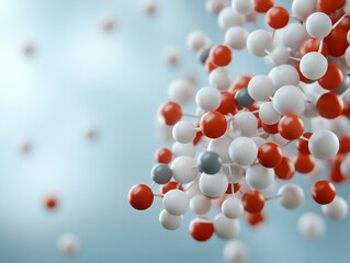 Colorful molecules arranged in a scientific display