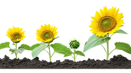Sunflower Growth isolated on a white background