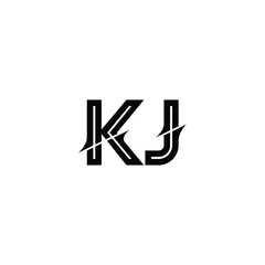 KJ monogram logo design letter text name symbol monochrome logotype alphabet character simple logo