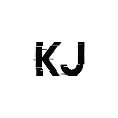 KJ monogram logo design letter text name symbol monochrome logotype alphabet character simple logo