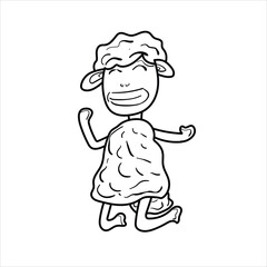 graphic vector illustration of cute sheep celebrating on the grass in cartoon style, great for adding to your visual elements or coloring teaching materials for children and apparel businesses. vector