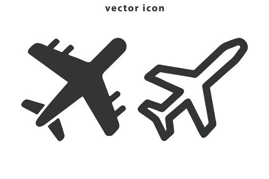 Plane vector illustration art design airplane logo icon.  Biman, airbus Flight transport symbol icon. Plane icon vector, solid illustration, pictogram isolated color editable.