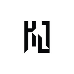 KJ monogram logo design letter text name symbol monochrome logotype alphabet character simple logo