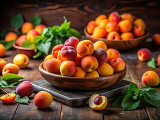 Fresh Ripe Apricots: Summer Harvest, Healthy Vegetarian Food