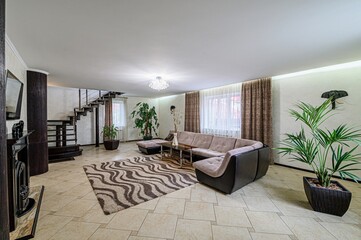 standard interior apartment. living room with sofa