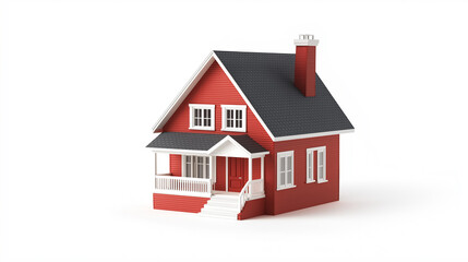 3D House Design isolated on a white background