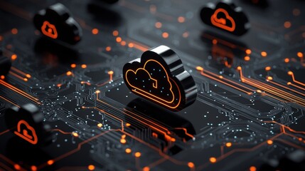 Fototapeta premium Digital pathways transforming network infrastructure with cloud tech