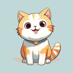 Obraz premium Playful Cartoon Cat Vector Illustration