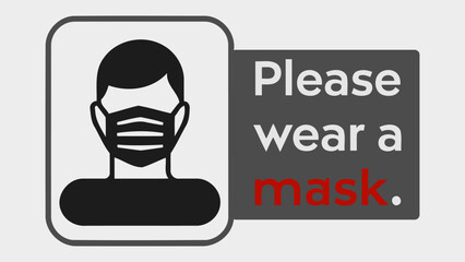 Professional Wear a Mask Poster for Public Health and Safety Standards Sign  Design