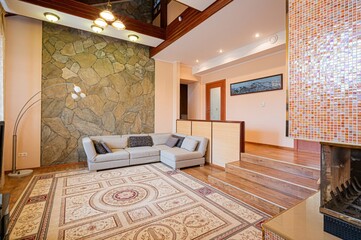 standard interior apartment. living room with sofa