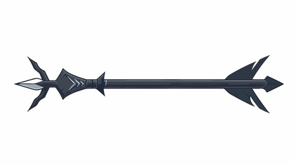 Professional Black Horizontal Long Arrow Vector Icon on White Background
