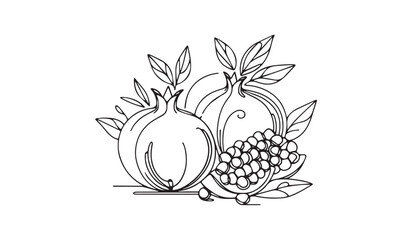 illustration of Pomegranate on a white background