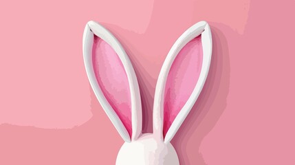 Playful Easter Bunny Ears on Vibrant Colorful Background from Above