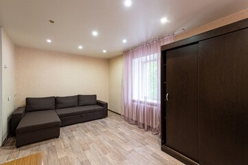 standard interior apartment. living room with sofa