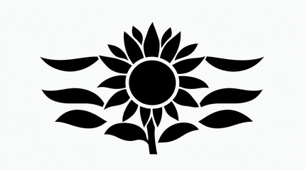 Obraz premium A black and white sunflower illustration.