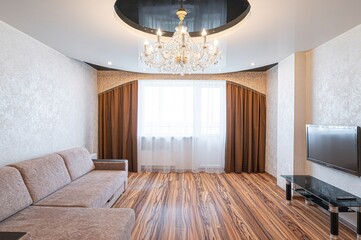 standard interior apartment. living room with sofa